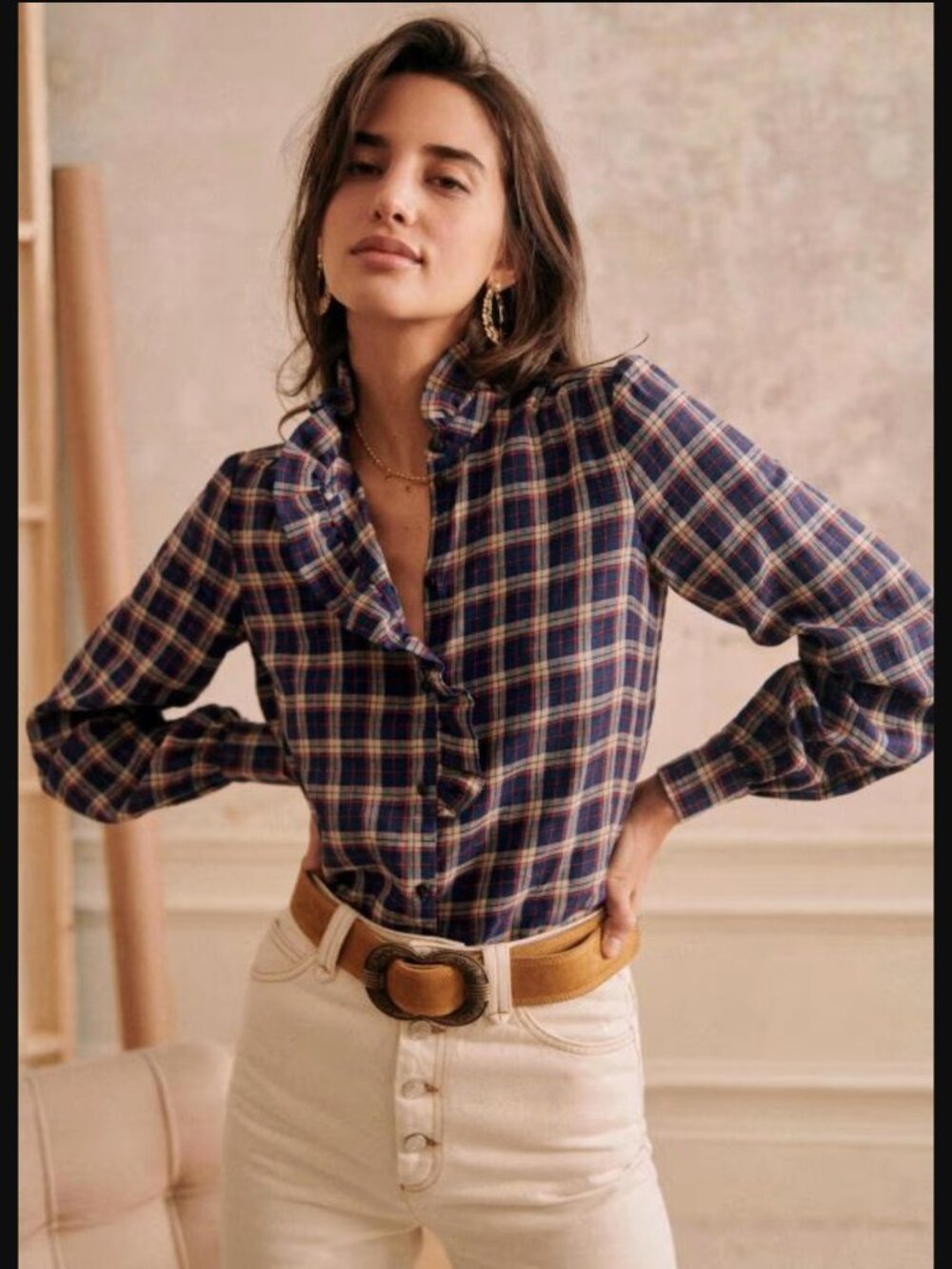 NWT Sezane Chloe Oxford Top // Sz 2